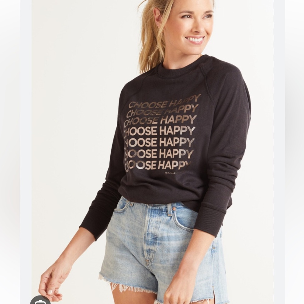 SPIRITUAL GANGSTER Choose Happy sweatshirt pullover Evereve Size Small